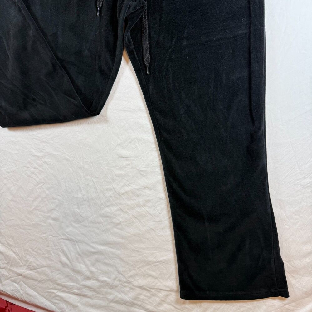 Whisper Me Black Velour Flare Pants Size XL Drawstring Waist - Picture 6 of 9
